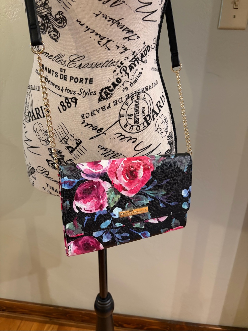 Betsy Johnson Floral Print Crossbody Bag